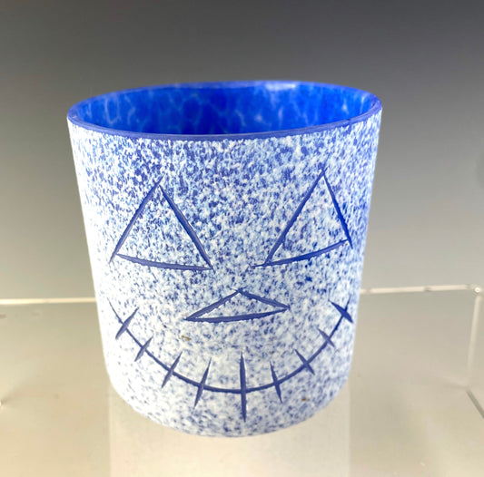 Blue Jack-O-Lantern Face Cup