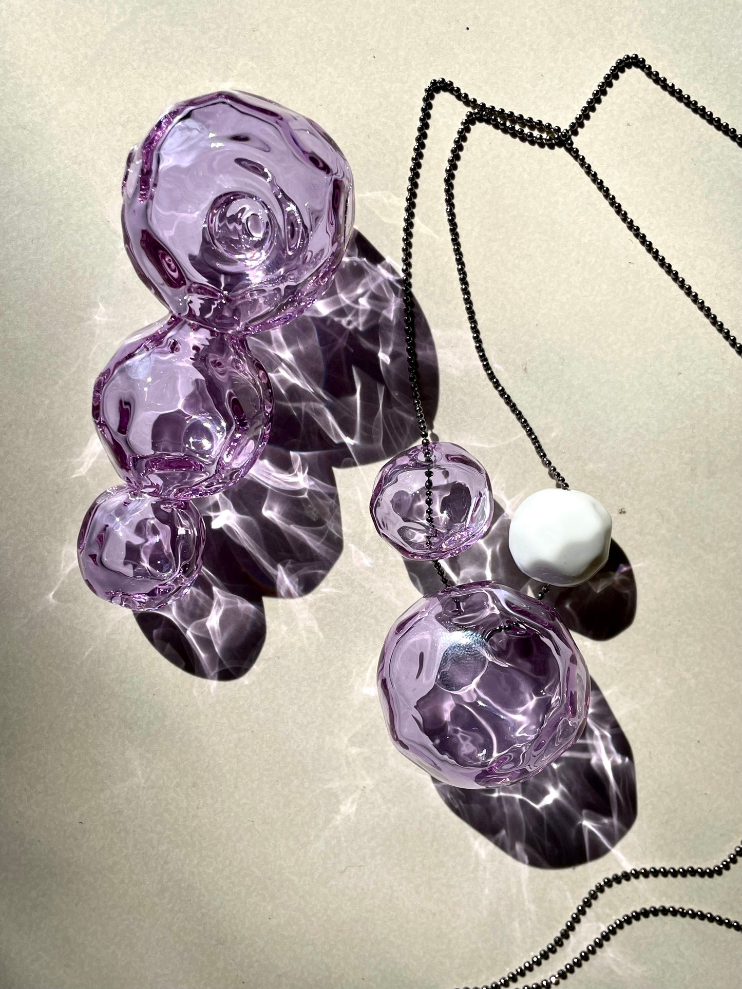 Purple Glamour Ice - Dry Pipe & Cluster Pendant set