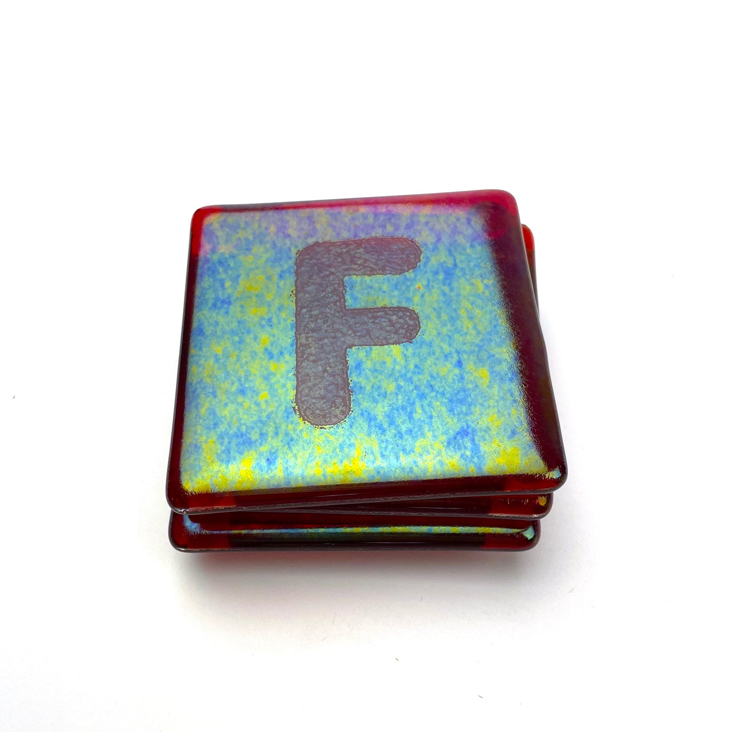 Iridescent Red FUCK Coasters (set of 4)