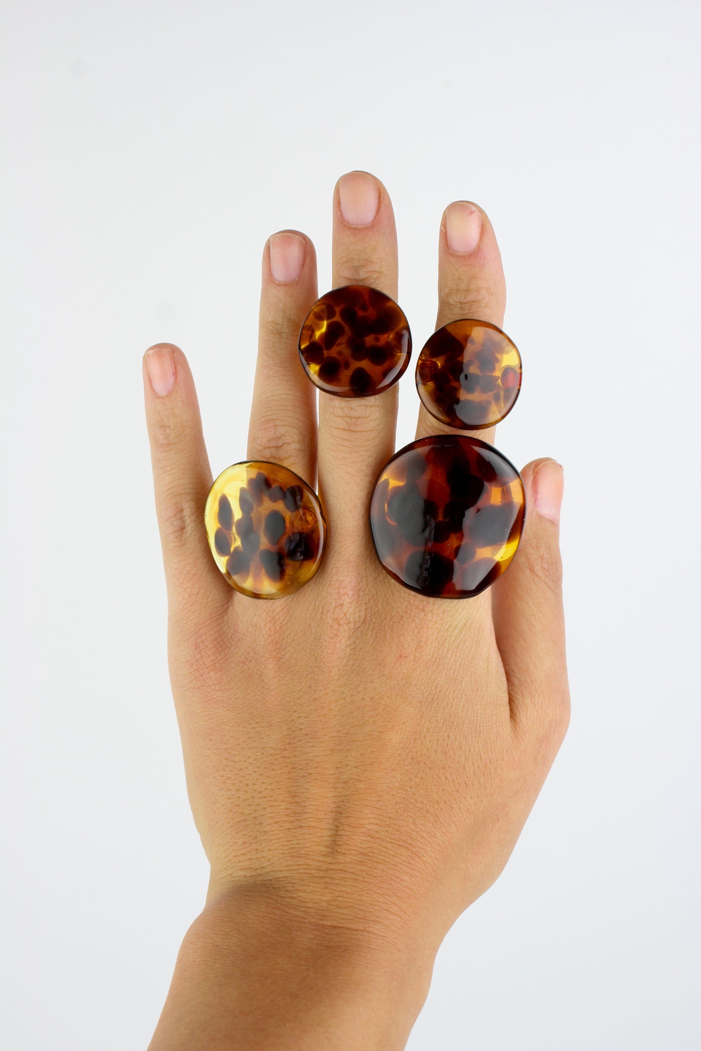 Tortoise Shell Coin Ring - Size 7
