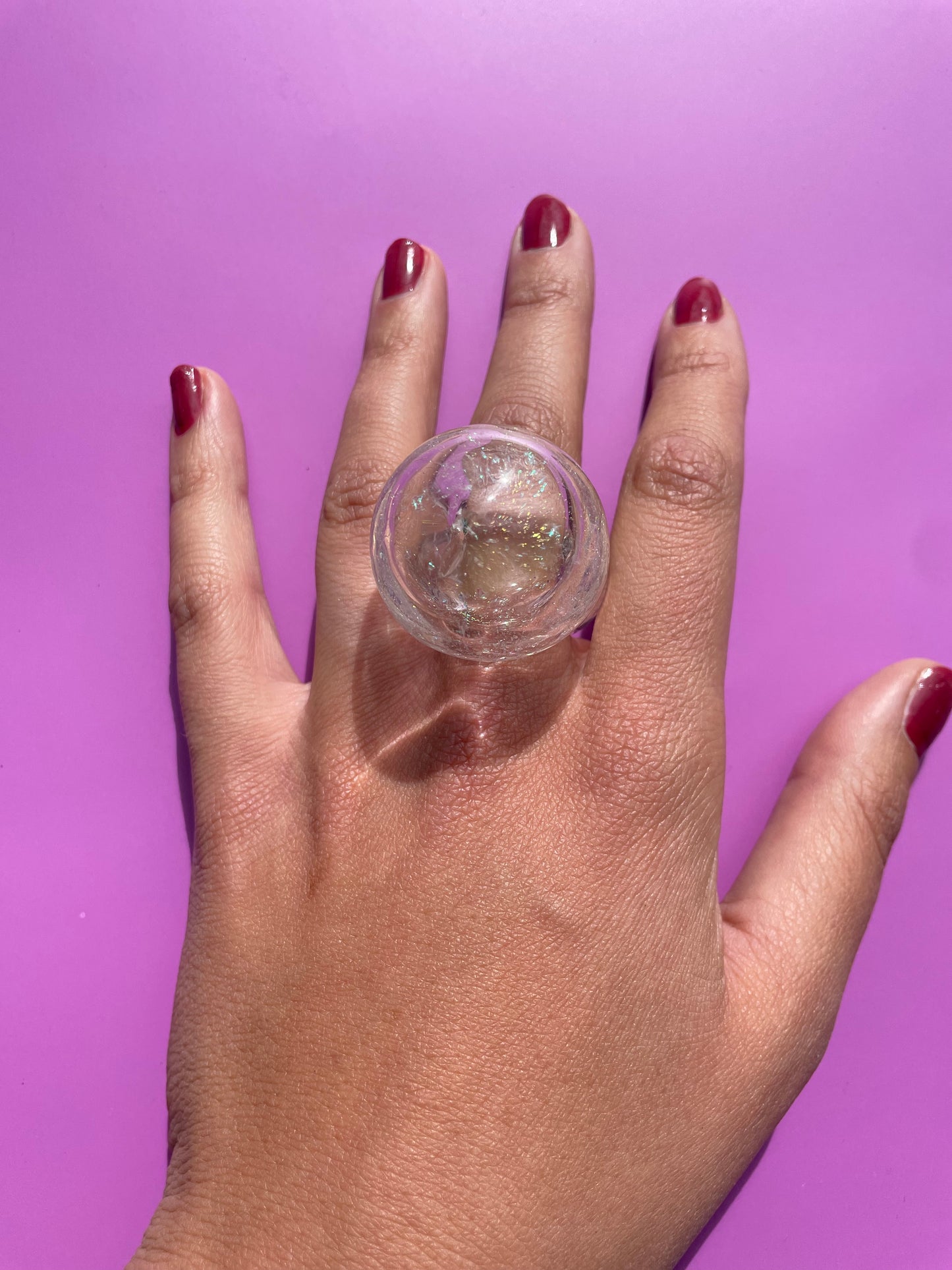 Opal Burst Bubble Ring - Size 7.5