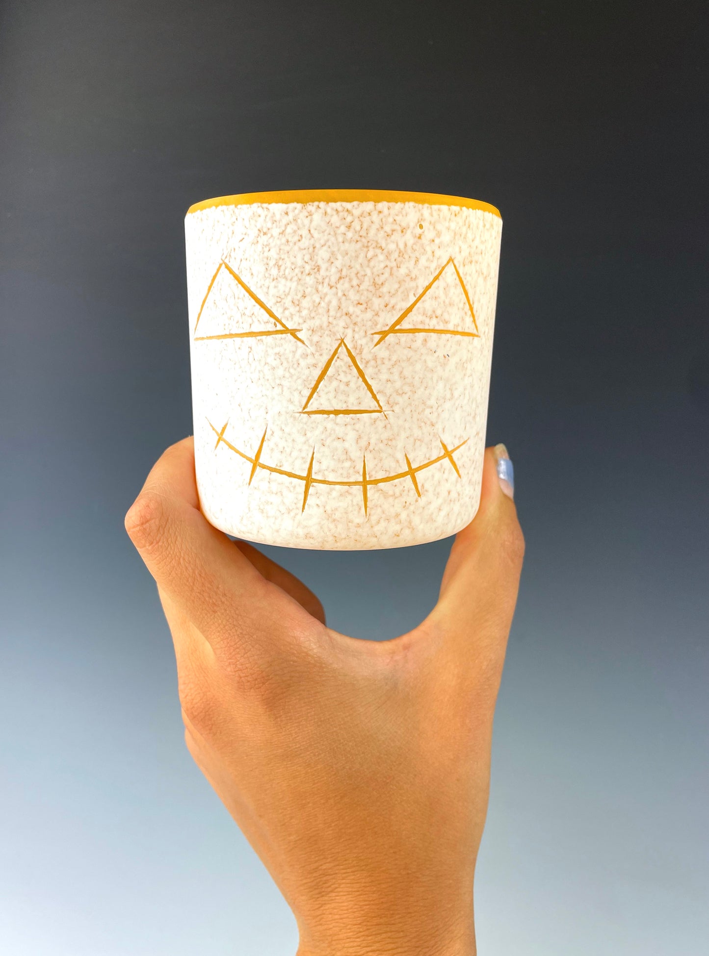 Orange Jack-O-Lantern Face Cup