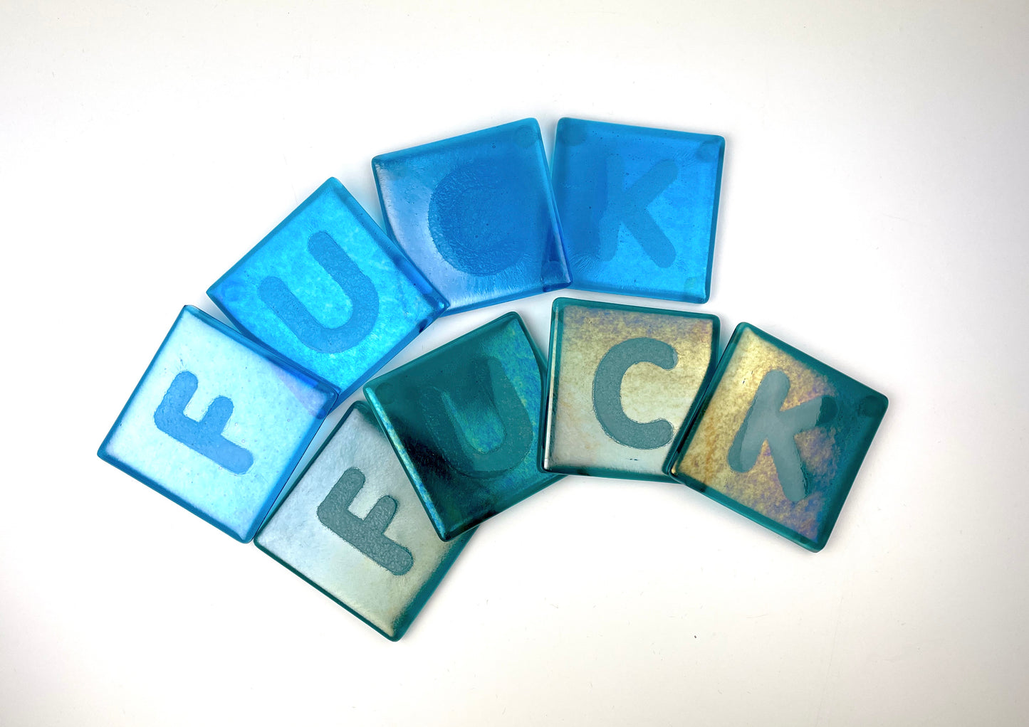 Iridescent FUCK Coasters (set of 4)