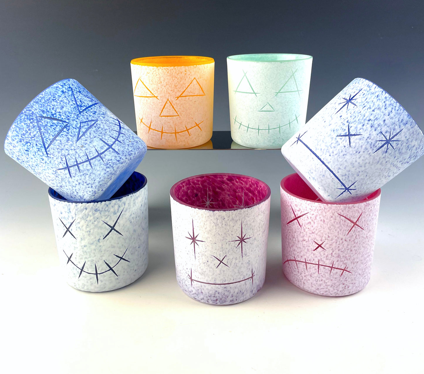 Blue Clown Bot Face Cup
