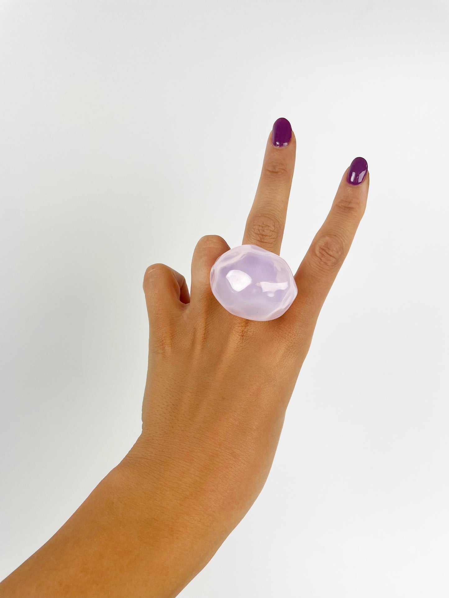 Milky Pink Blow Pop Ring - Size 8