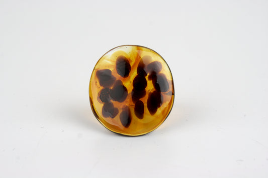 Tortoise Shell Coin Ring - Size 9