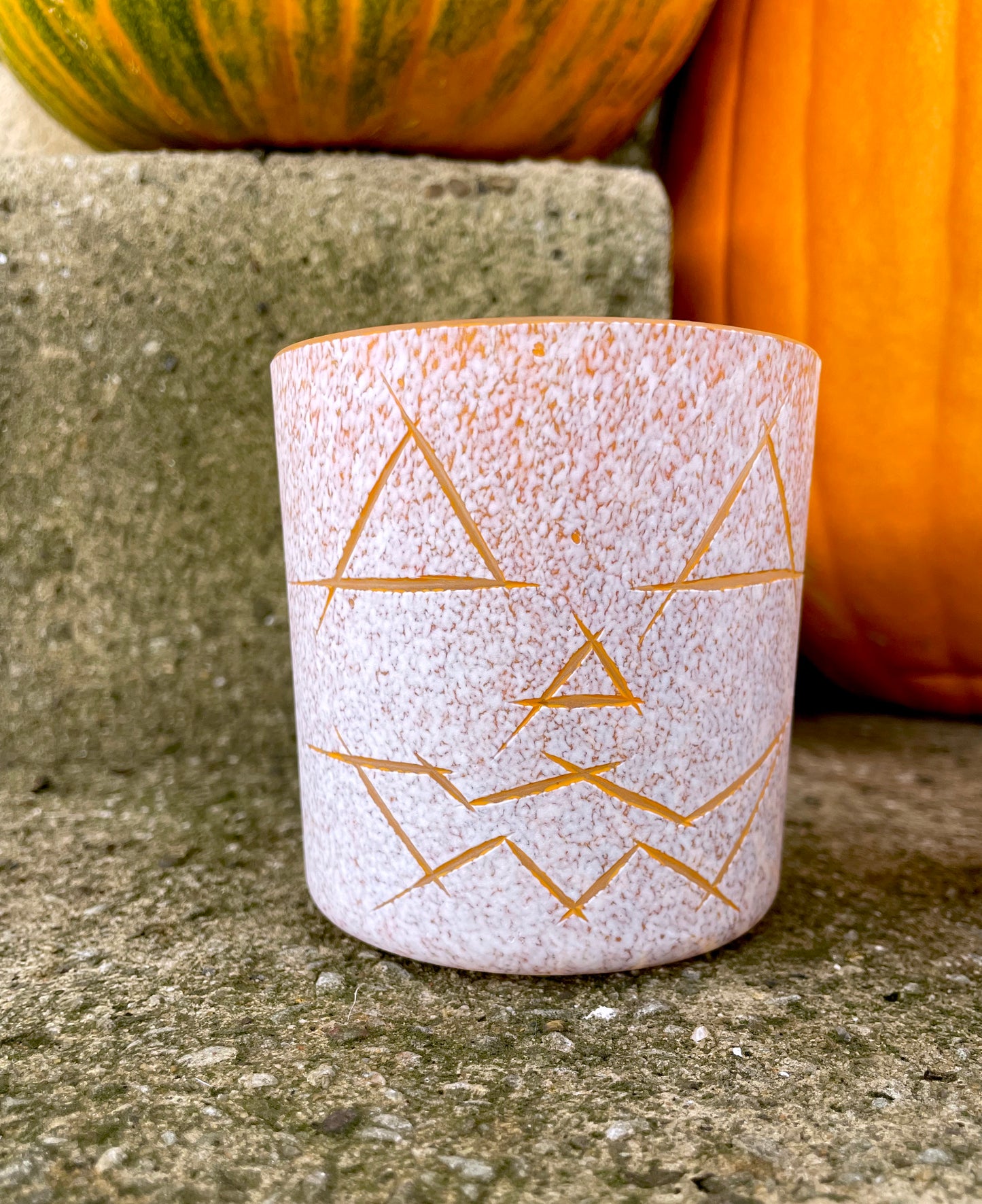 Orange Jack-o-Lantern Face Cup