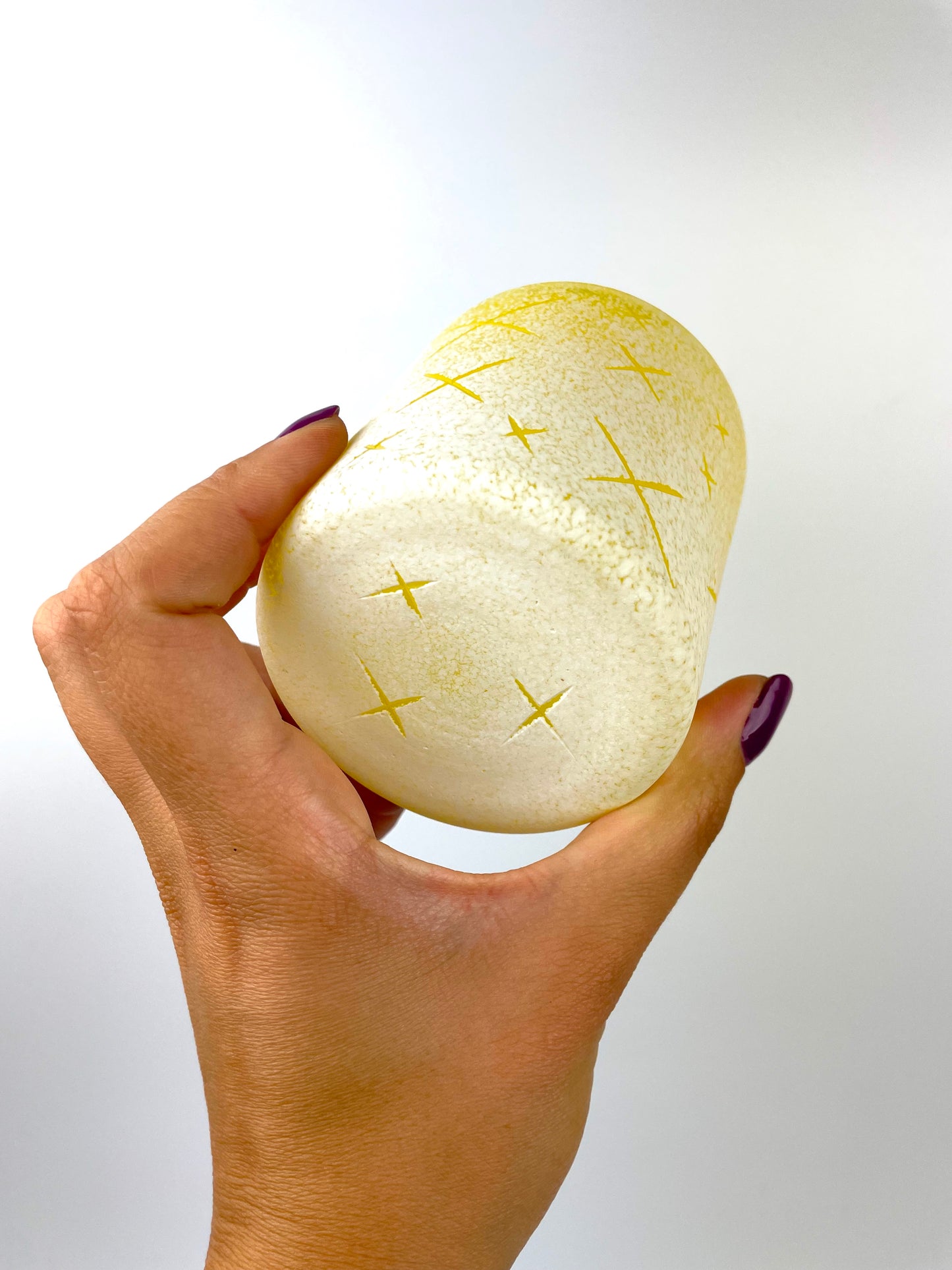 Carved Old Fashioned glass - Yellow Xs