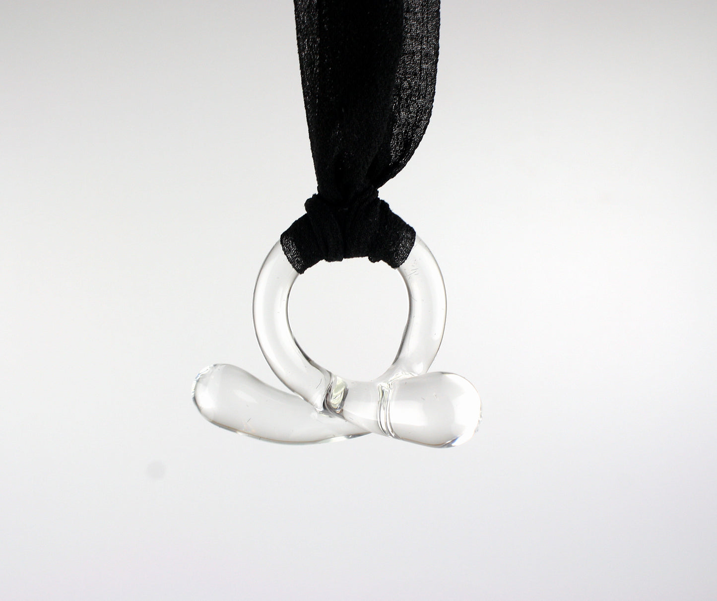 Knotty Pendant - Clear on Black Silk