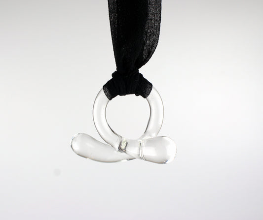 Knotty Pendant - Clear on Black Silk
