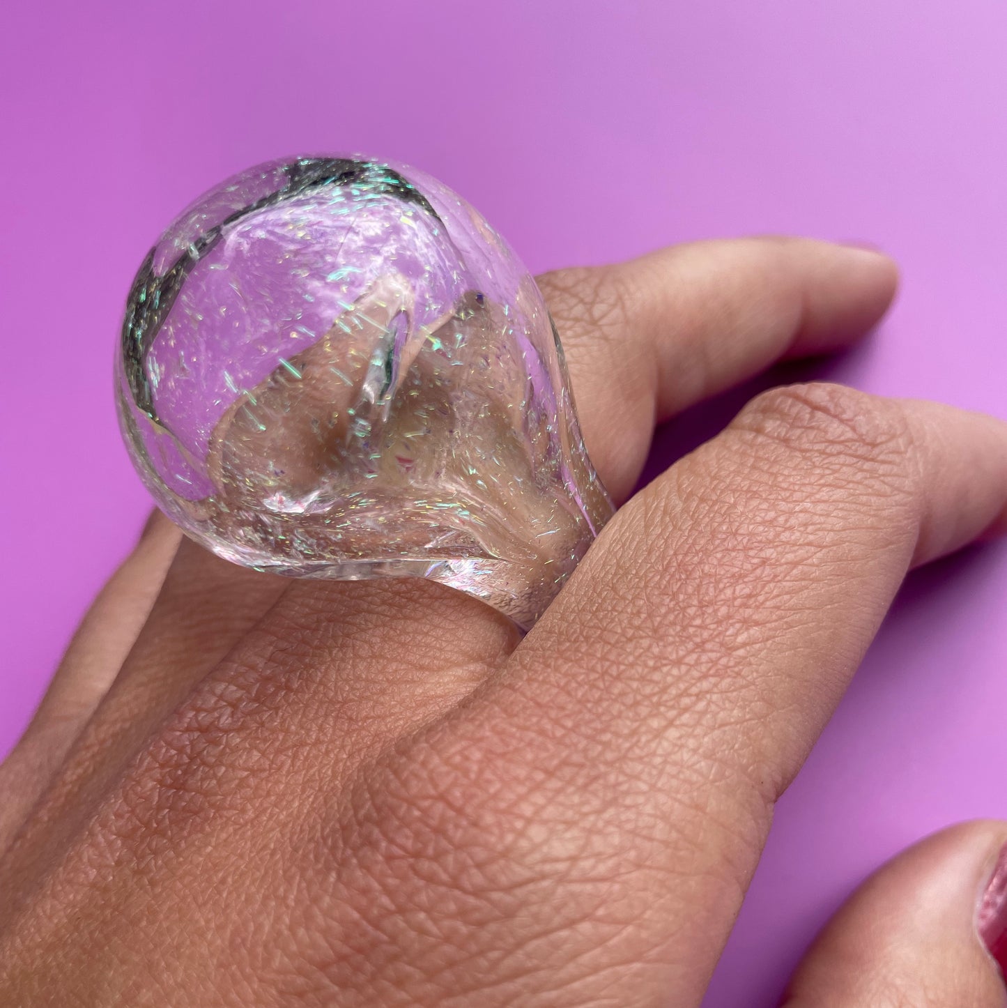 Opal Burst Bubble Ring - Size 7.5