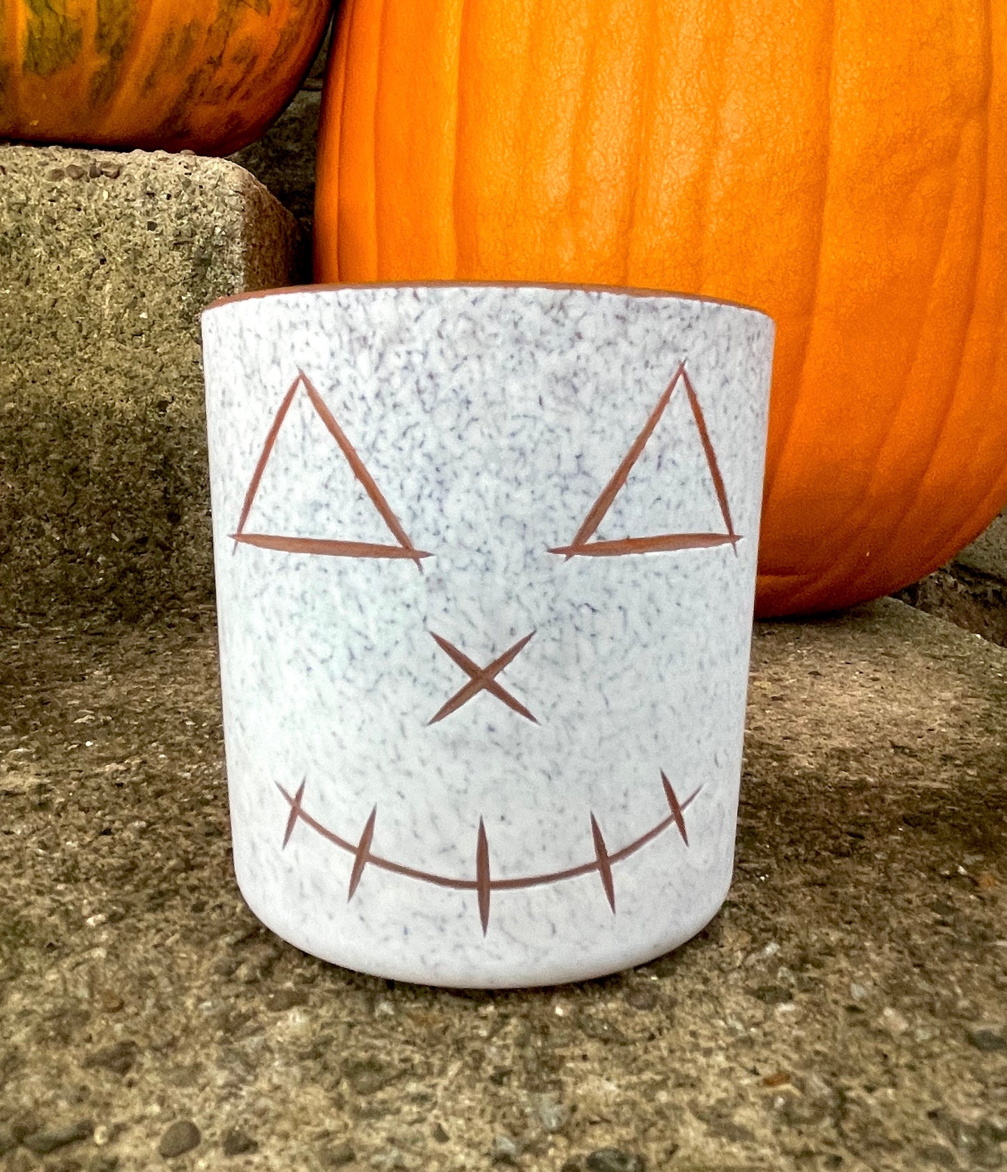 Orange Jack-o-Lantern Face Cup